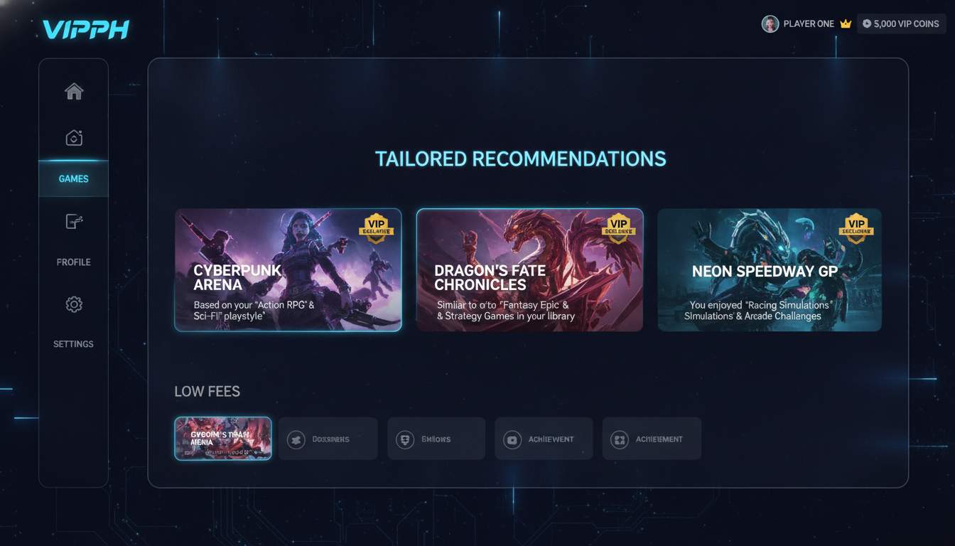Personalized gaming interface on VIPPH.